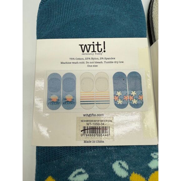 WIT! set of 6 no show one size no slip grips socks - Picture 3 of 4